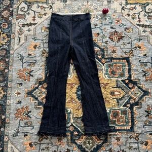 Cinq à Sept dark wash high-waisted flared denim jeans